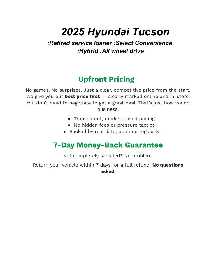 2025 Hyundai Tucson Hybrid SEL Convenience AWD