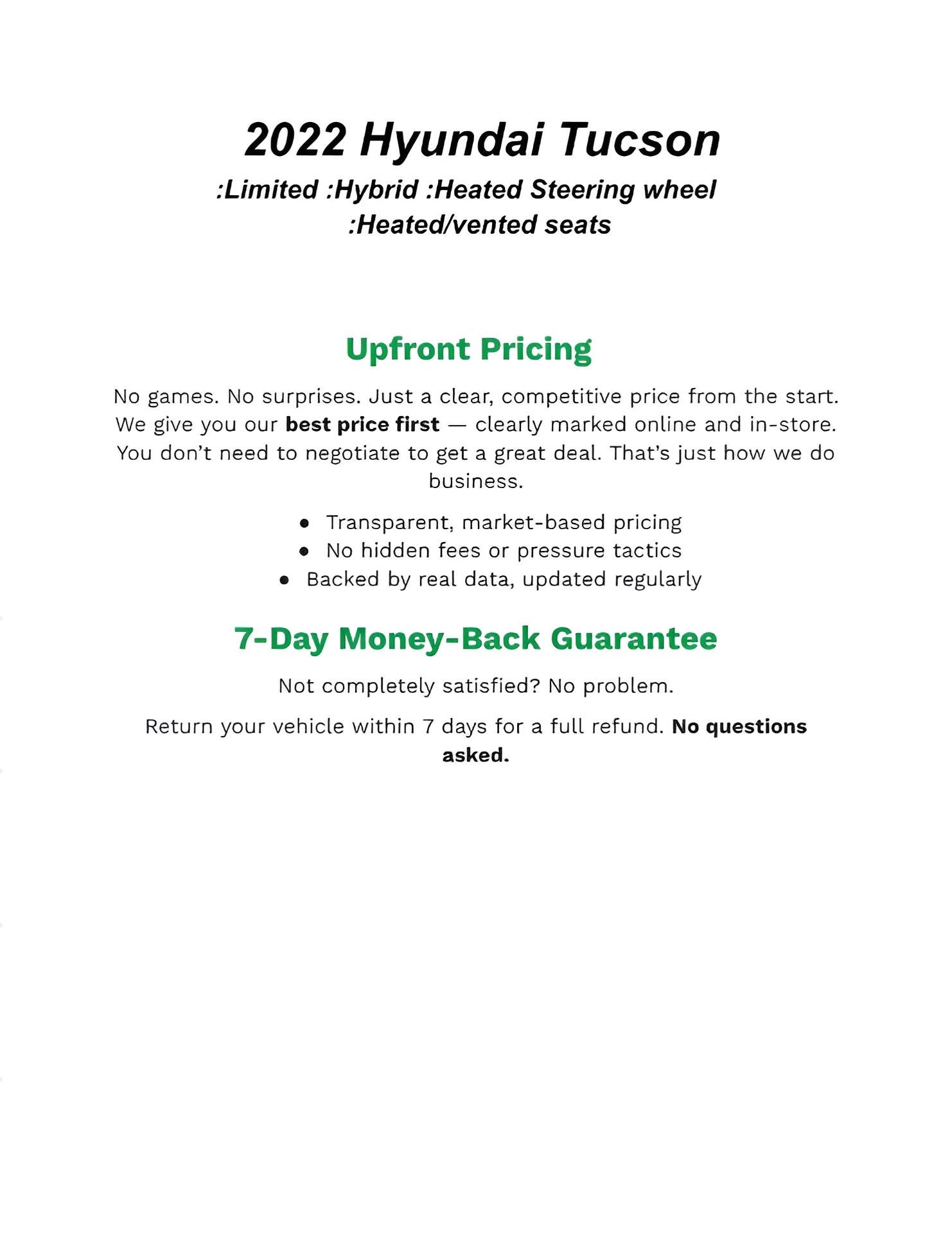 2022 Hyundai Tucson Hybrid Limited AWD