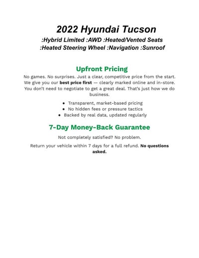 2022 Hyundai Tucson Hybrid Limited AWD