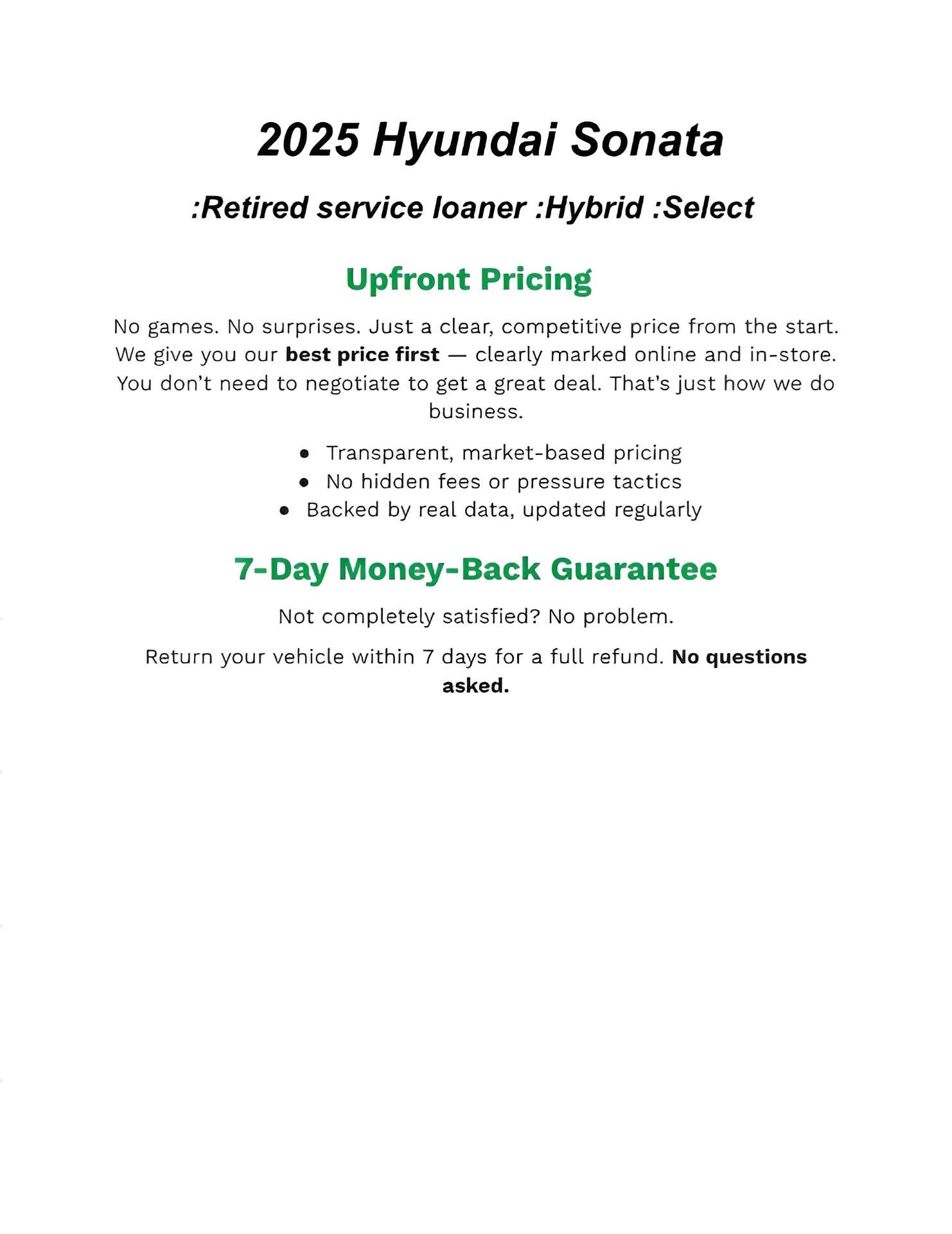 2025 Hyundai Sonata Hybrid SEL FWD