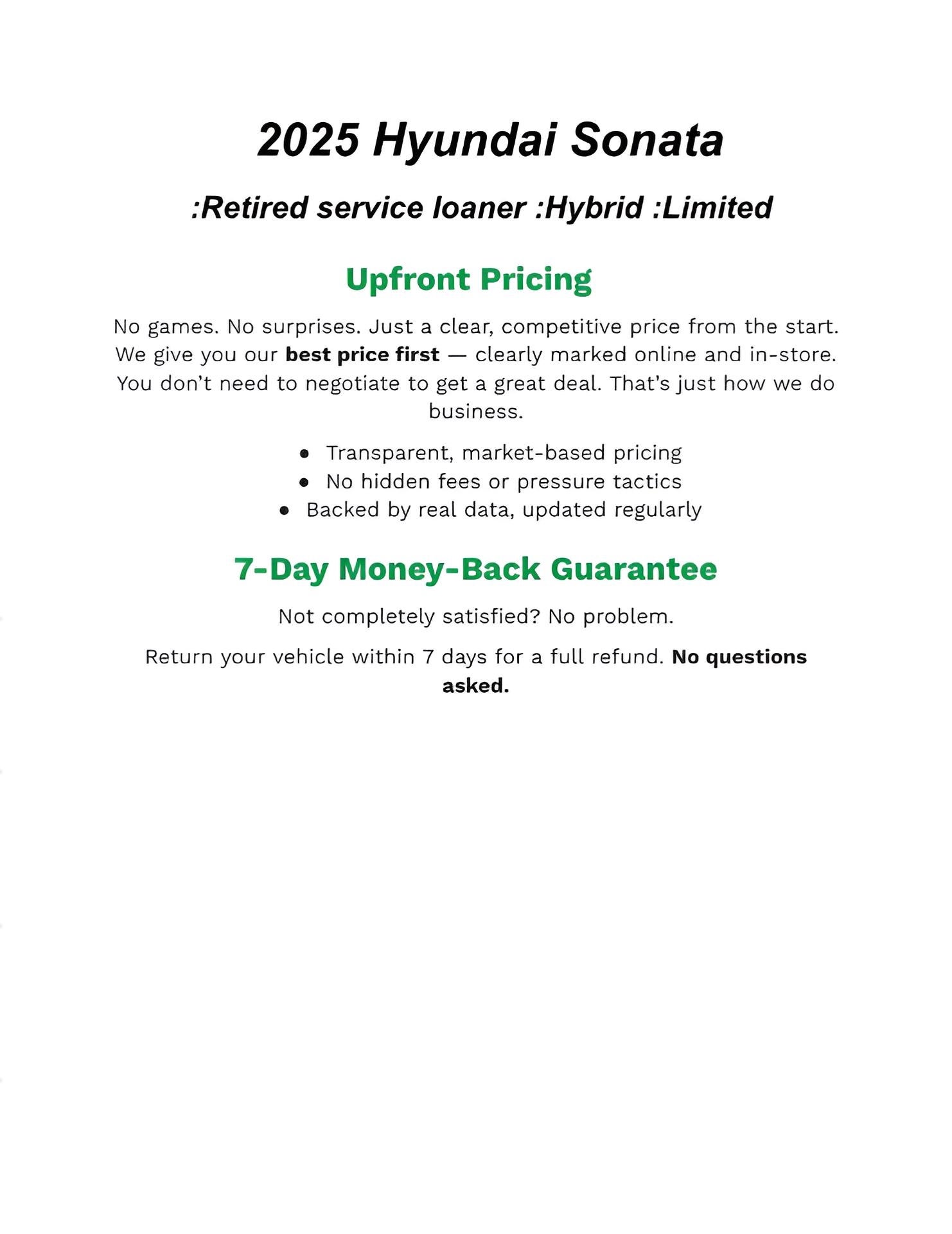 2025 Hyundai Sonata Hybrid Limited FWD