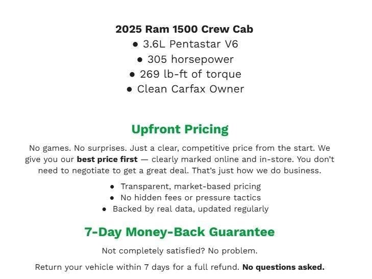 2025 RAM 1500 Big Horn 4x4 Crew Cab 5'7 Box