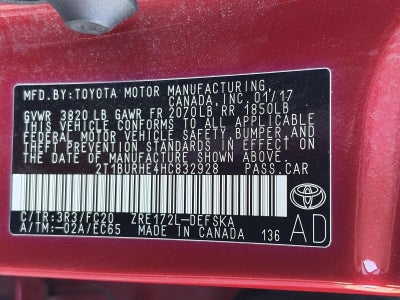 2017 Toyota Corolla SE Manual