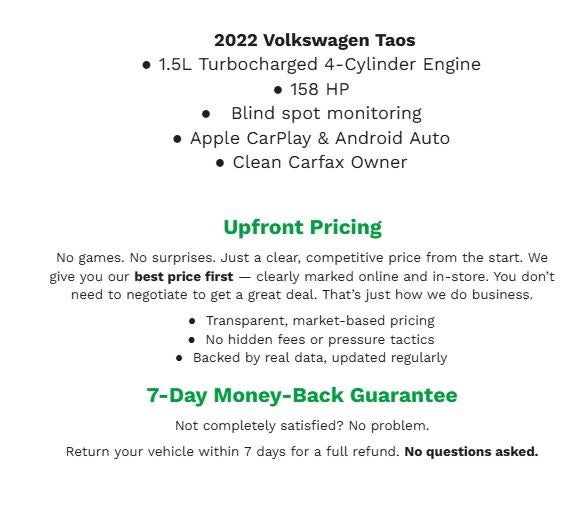 2022 Volkswagen Taos SE 4MOTION