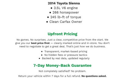 2014 Toyota Sienna 5dr 7-Pass Van V6 LE AAS FWD