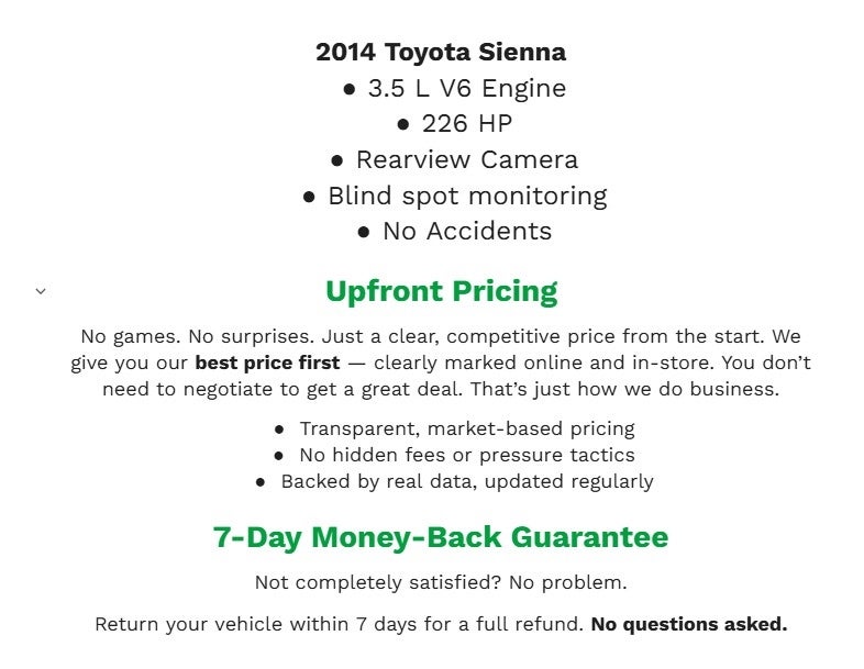 2014 Toyota SIENNA PASSENGER VAN