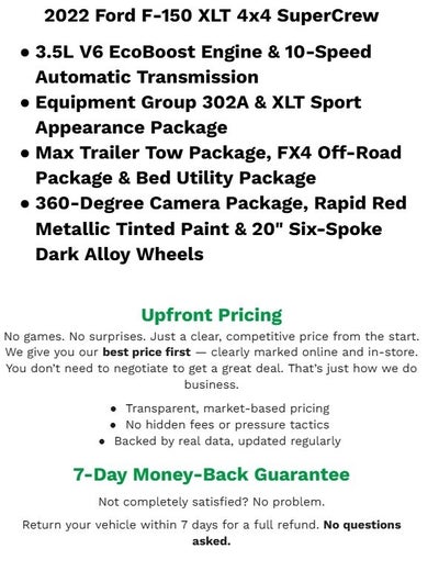 2022 Ford F-150 XLT 4WD SuperCrew 5.5' Box