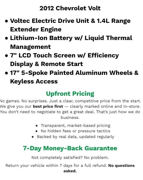 2012 Chevrolet Volt 5dr HB