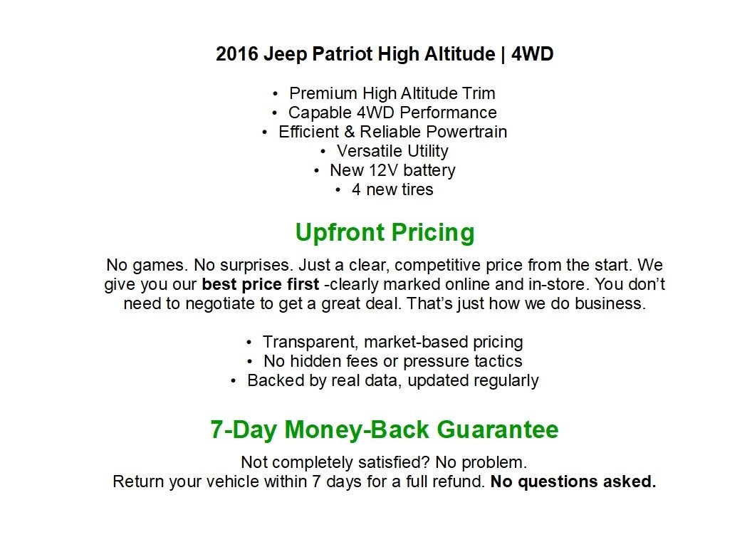 2016 Jeep PATRIOT SPORT UTILITY