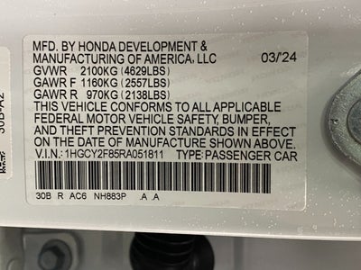 2024 Honda Accord Hybrid Touring Sedan