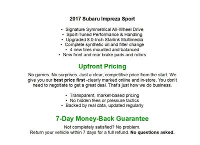 2017 Subaru Impreza 2.0i Sport 5-door CVT