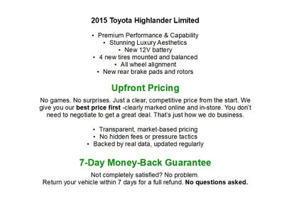 2015 Toyota Highlander AWD 4dr V6 Limited