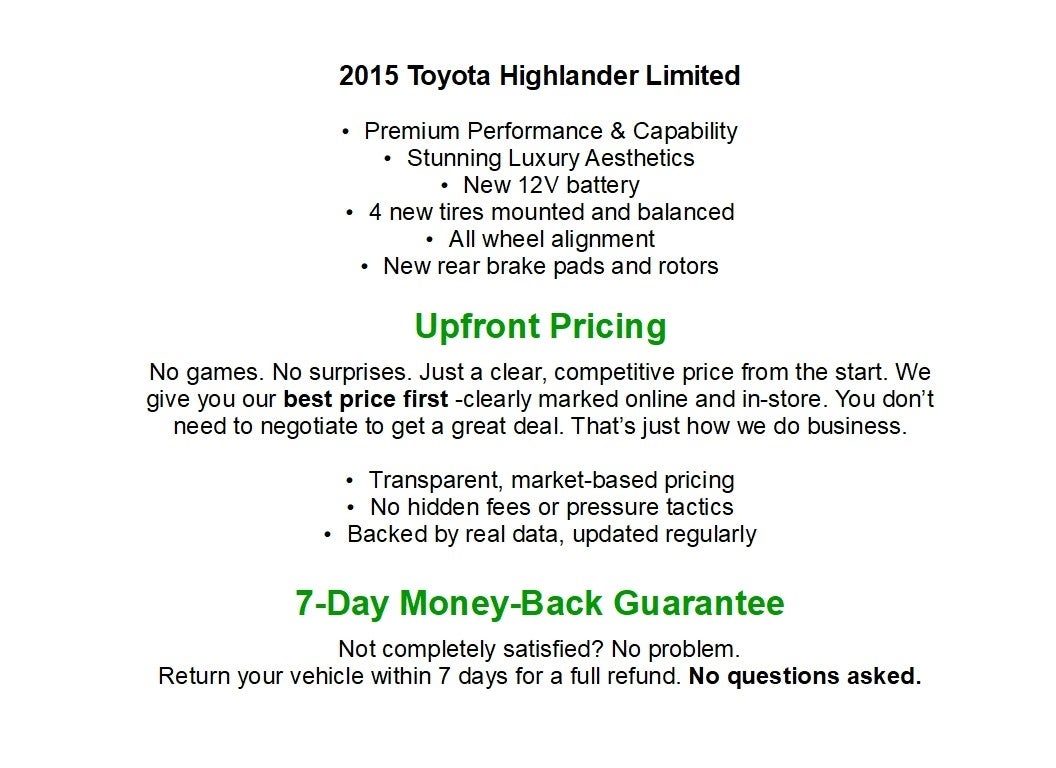 2015 Toyota Highlander AWD 4dr V6 Limited