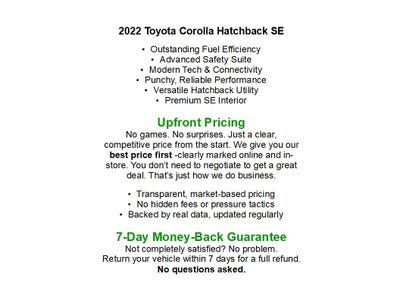 2022 Toyota Corolla Hatchback SE Manual