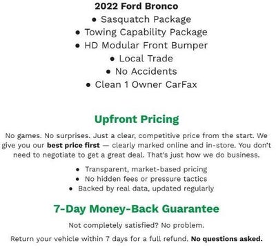 2022 Ford Bronco Black Diamond 4 Door Advanced 4x4