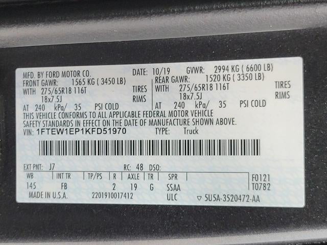 2019 Ford F-150 XLT 4WD SuperCrew 5.5' Box