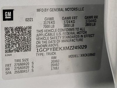 2021 Chevrolet Silverado 1500 4WD Crew Cab 147 Custom