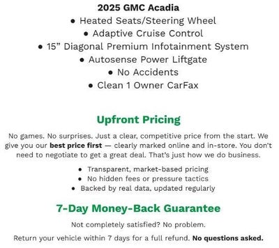 2025 GMC Acadia AWD 4dr Elevation