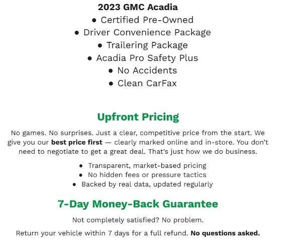 2023 GMC Acadia AWD 4dr SLE