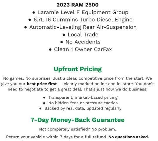 2023 RAM 2500 Laramie 4x4 Mega Cab 6'4 Box