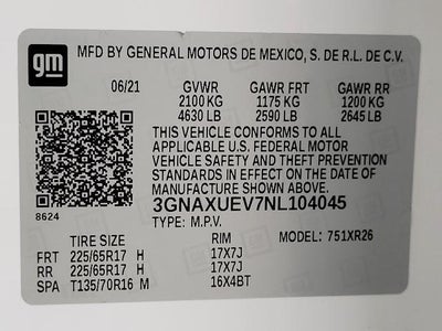 2022 Chevrolet Equinox AWD 4dr LT w/1LT