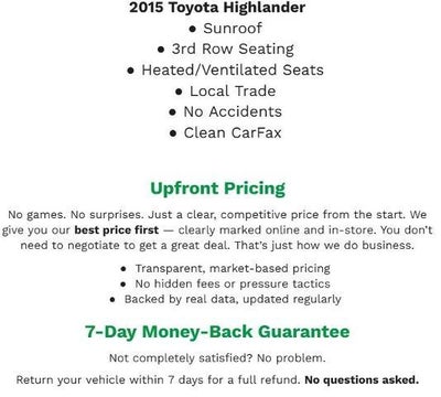 2015 Toyota Highlander AWD 4dr V6 Limited