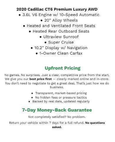 2020 Cadillac CT6 4dr Sdn 3.6L Premium Luxury