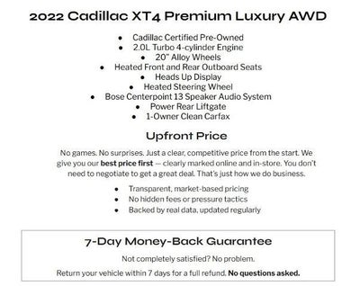 2022 Cadillac XT4 AWD 4dr Premium Luxury
