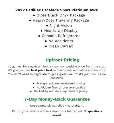 2022 Cadillac Escalade 4WD 4dr Sport Platinum