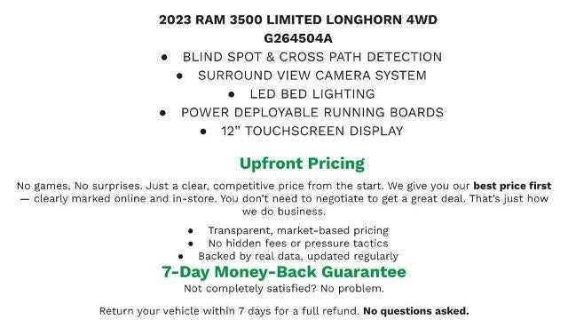 2023 RAM 3500 Limited Longhorn Mega Cab 4x4 6'4" Box