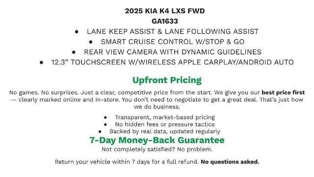 2025 Kia K4 LXS