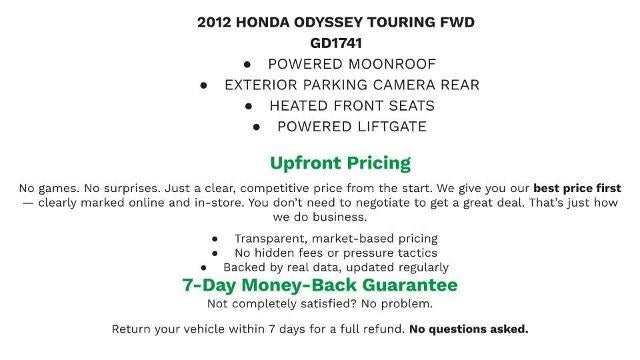 2012 Honda Odyssey Touring