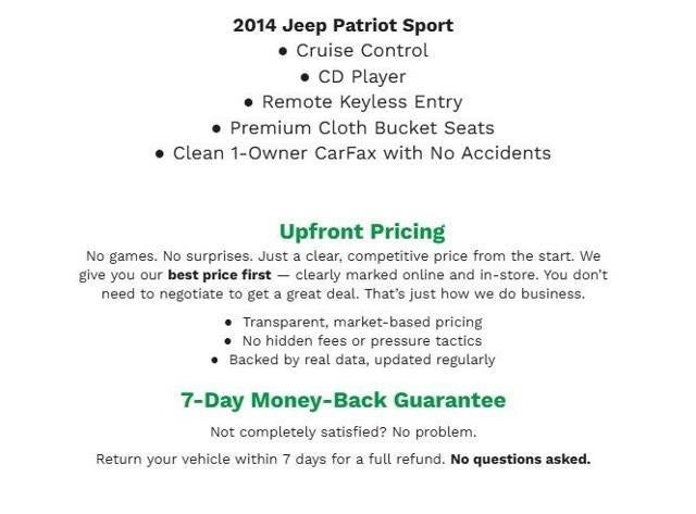 2014 Jeep Patriot FWD 4dr Sport