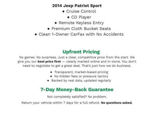 2014 Jeep Patriot FWD 4dr Sport
