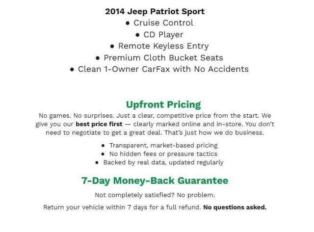 2014 Jeep Patriot FWD 4dr Sport