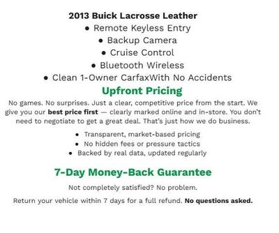 2013 Buick LaCrosse 4dr Sdn Leather FWD