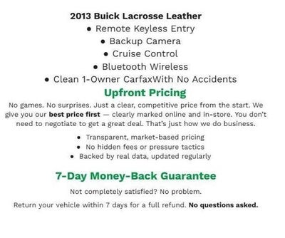2013 Buick LaCrosse 4dr Sdn Leather FWD