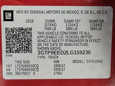 2020 GMC Sierra 1500 4WD Crew Cab 147 AT4