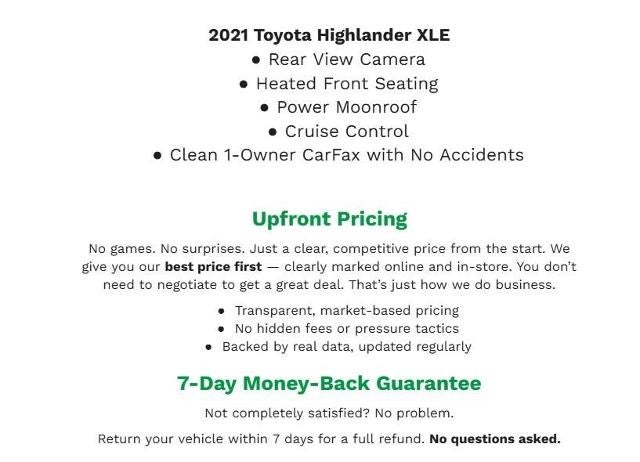 2021 Toyota Highlander XLE AWD