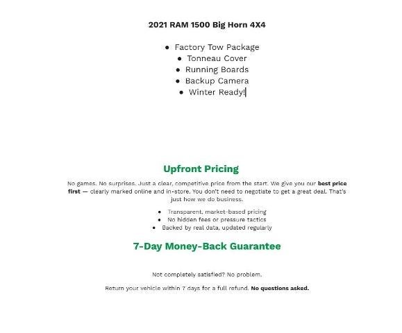 2021 RAM 1500 Big Horn