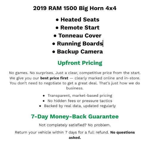 2019 RAM 1500 Big Horn/Lone Star Crew Cab 4x4 5'7" Box