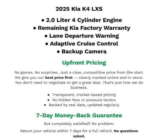2025 Kia K4 LXS