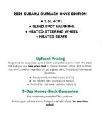 2025 Subaru Outback Onyx Edition