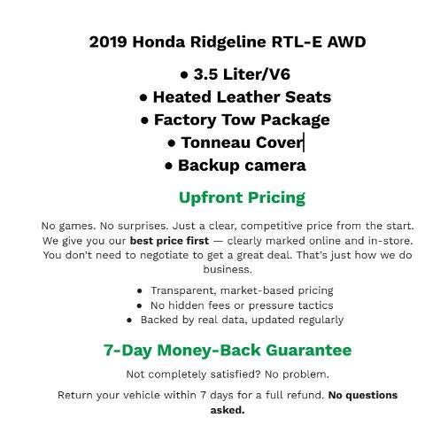 2019 Honda Ridgeline RTL-E