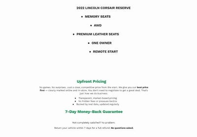 2022 Lincoln Corsair Reserve