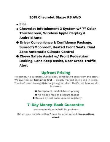2019 Chevrolet Blazer AWD 4dr RS