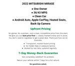 2022 Mitsubishi Mirage Black Edition CVT