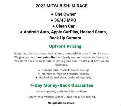 2022 Mitsubishi Mirage Black Edition CVT