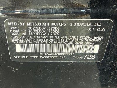 2022 Mitsubishi Mirage Black Edition CVT