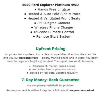 2020 Ford Explorer PLATINUM 4WD **HANDS FREE LIFTGATE**360-DEGREE CAMERA**HEATED & VENTILATED FRONT SEATS**